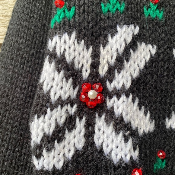 Adell Barre Ugly Christmas Sweater Black Acrylic Pullover, 80s - Picture 12 of 13